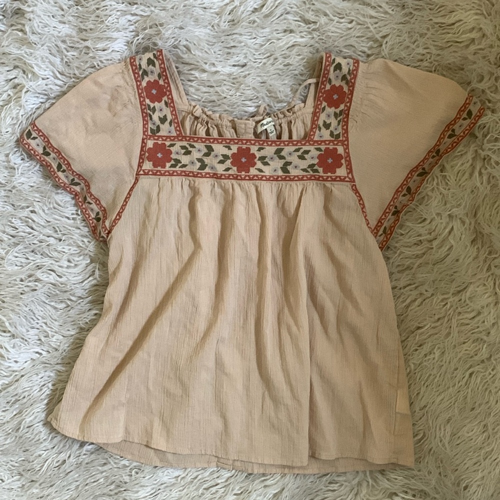 Madewell embroidered square top